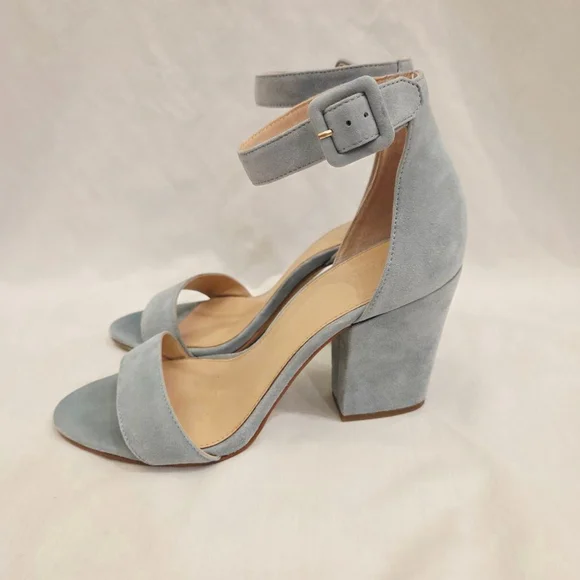 Botkier Light Blue Suede Block Heel Sandals Size 8.5 - Picture 2 of 8